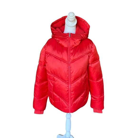 UGG Ronney Cropped Puffer Jacket Coat Womens Size Large Red - Picture 1 of 16